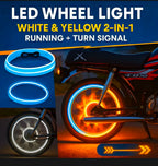 Hub Universal Bike Strip Light – Dual Color Turn Signal (Yellow & White)